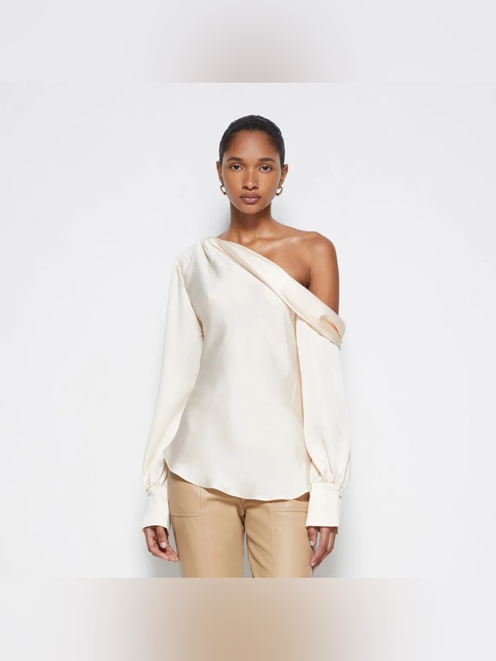 Tibi off shoulder silk blouse size small